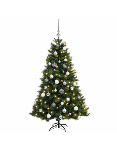 Albero di Natale artificiale con palline 150 cm 150 LED
