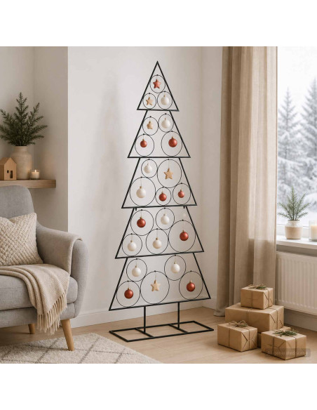 Albero di Natale in metallo con supporto KUOPIO 150 cm Acciaio
