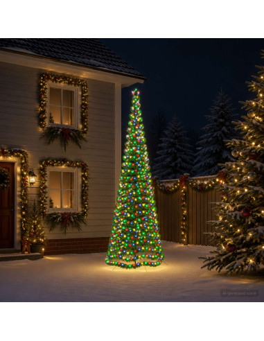 Albero di Natale a LED in tinsel con picchetto EKENAS 400 cm