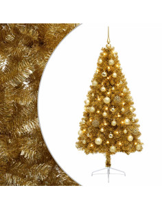 Albero di Natale artificiale con palline 150 cm 150 LED 2