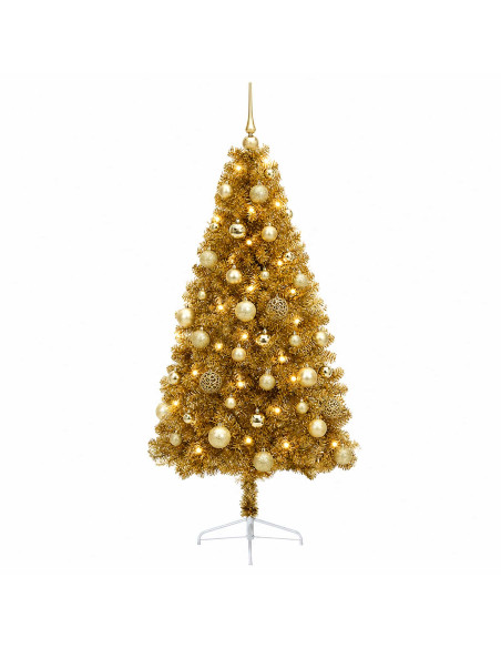 Albero di Natale artificiale con palline 150 cm 150 LED