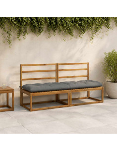Cuscini per Panchina VIANEN 2 pz 100% Poliestere Grigio