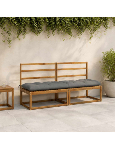 Cuscini per Panchina VIANEN 2 pz 100% Poliestere Grigio