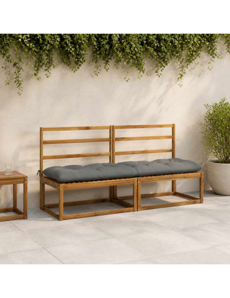Cuscini per Panchina VIANEN 2 pz 100% Poliestere Grigio