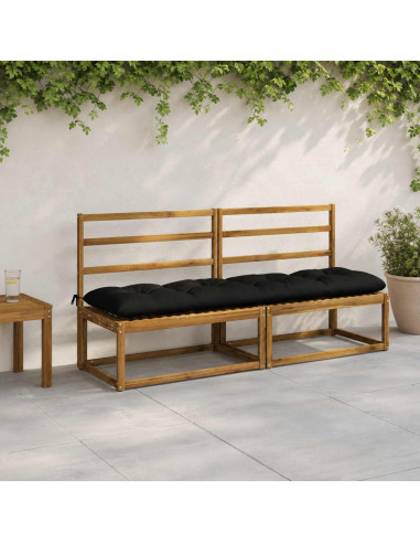 Cuscini per Panchina VIANEN 2 pz 100% Poliestere Nero