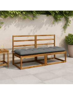 Cuscini per Panchina VIANEN 2 pz 100% Poliestere Grigio
