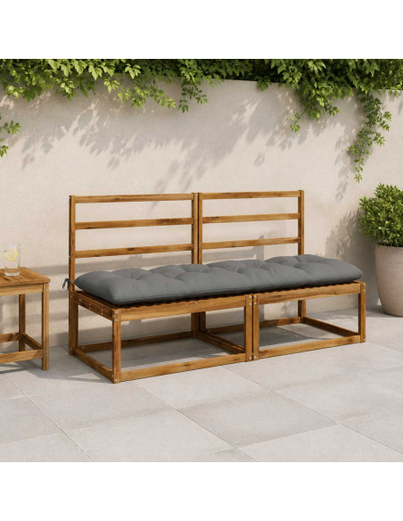 Cuscini per Panchina VIANEN 2 pz 100% Poliestere Grigio