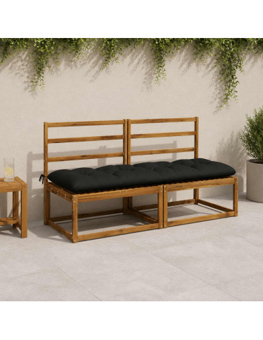 Cuscini per Panchina VIANEN 2 pz 100% Poliestere Nero
