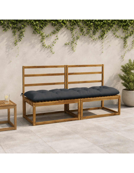 Cuscini per Panchina VIANEN 2 pz 100% Poliestere Blu Scuro