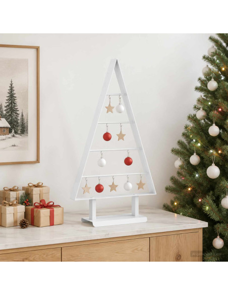 Albero di Natale in metallo KUOPIO 60 cm Acciaio Bianco