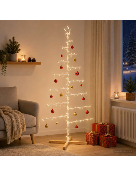 Albero di Natale in metallo con supporto KUOPIO 180 cm Acciaio