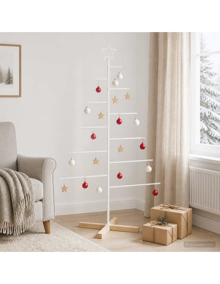 Albero di Natale in metallo con supporto KUOPIO 150 cm Acciaio