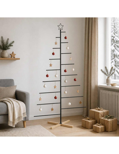 Albero di Natale in metallo con supporto KUOPIO 210 cm Acciaio