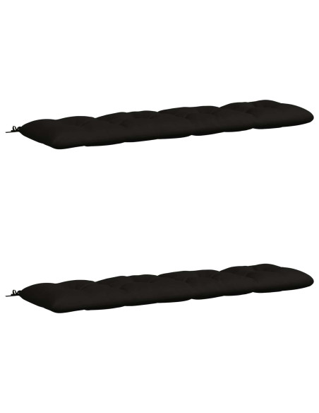 Cuscini per Panchina VIANEN 2 pz 100% Poliestere Nero