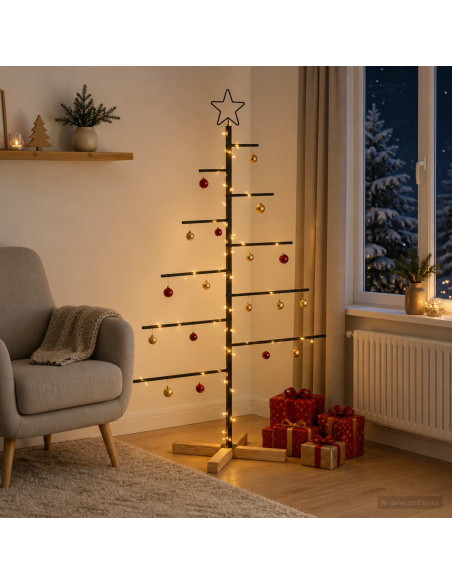 Albero di Natale in metallo con supporto KUOPIO 125 cm Acciaio