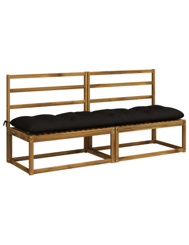 Cuscini per Panchina VIANEN 2 pz 100% Poliestere Nero