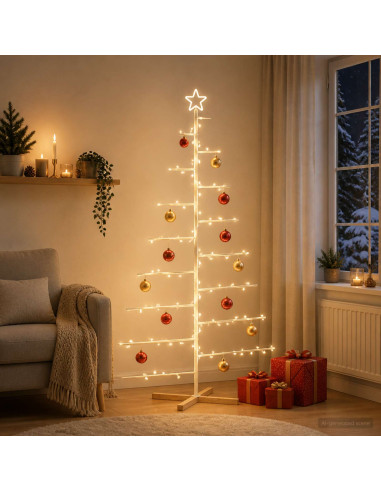 Albero di Natale in metallo con supporto KUOPIO 210 cm Acciaio