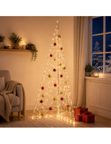 Albero di Natale in metallo KUOPIO 210 cm Acciaio Bianco