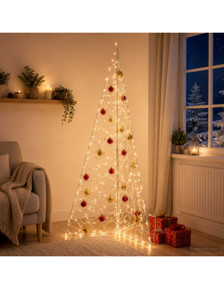 Albero di Natale in metallo KUOPIO 210 cm Acciaio Bianco