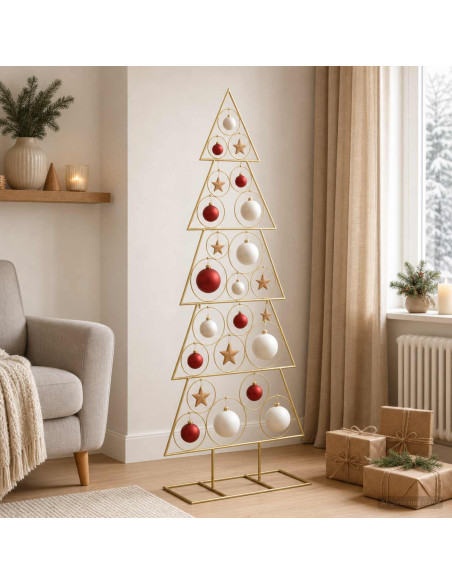 Albero di Natale in metallo con supporto KUOPIO 150 cm Acciaio
