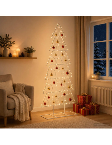Albero di Natale in metallo con supporto KUOPIO 180 cm Acciaio