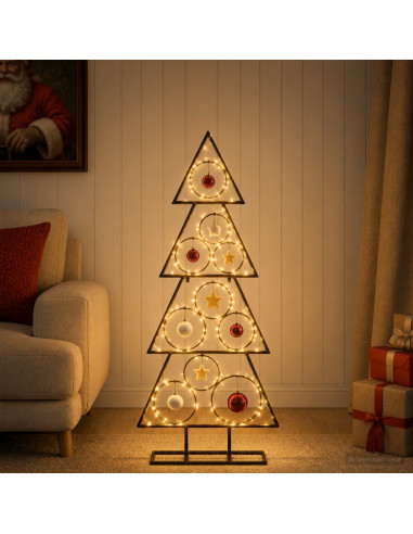 Albero di Natale in metallo con supporto KUOPIO 90 cm Acciaio