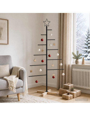 Albero di Natale in metallo con supporto KUOPIO 125 cm Acciaio