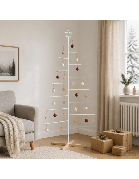 Albero di Natale in metallo con supporto KUOPIO 210 cm Acciaio