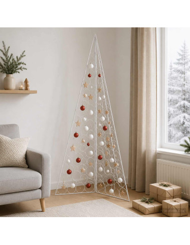 Albero di Natale in metallo KUOPIO 210 cm Acciaio Bianco