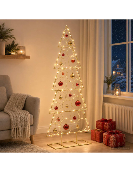 Albero di Natale in metallo con supporto KUOPIO 150 cm Acciaio