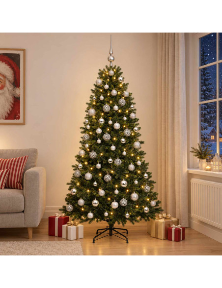 Albero di Natale Artificiale con Palline 240 cm 300 LED