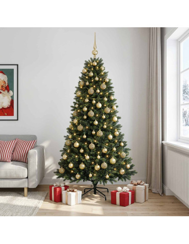 Albero di Natale Artificiale con Palline 240 cm 300 LED