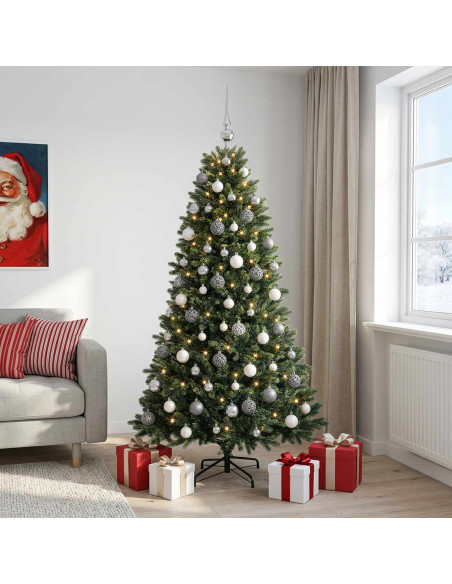 Albero di Natale Artificiale con Palline 180 cm 300 LED