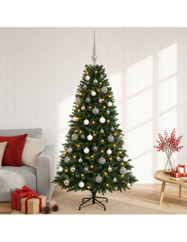 Albero di Natale Artificiale con Palline 150 cm 150 LED