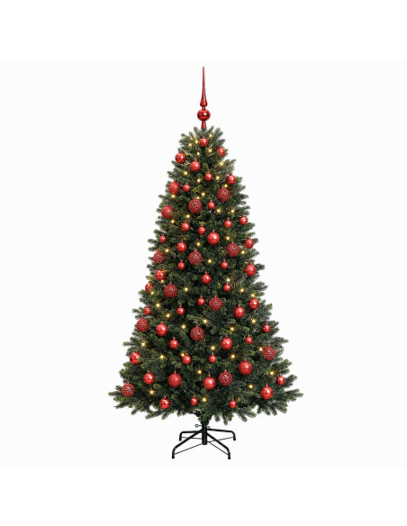 Albero di Natale Artificiale con Palline 210 cm 300 LED