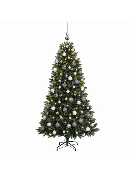 Albero di Natale Artificiale con Palline 180 cm 300 LED