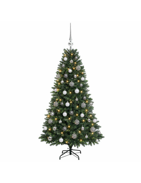 Albero di Natale Artificiale con Palline 150 cm 150 LED