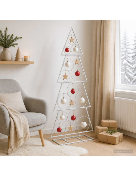 Albero di Natale in metallo con supporto KUOPIO 125 cm Acciaio