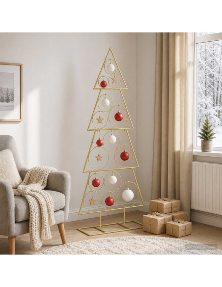 Albero di Natale in metallo con supporto KUOPIO 125 cm Acciaio