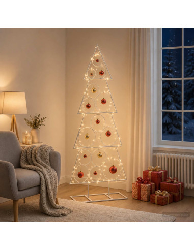 Albero di Natale in metallo con supporto KUOPIO 125 cm Acciaio