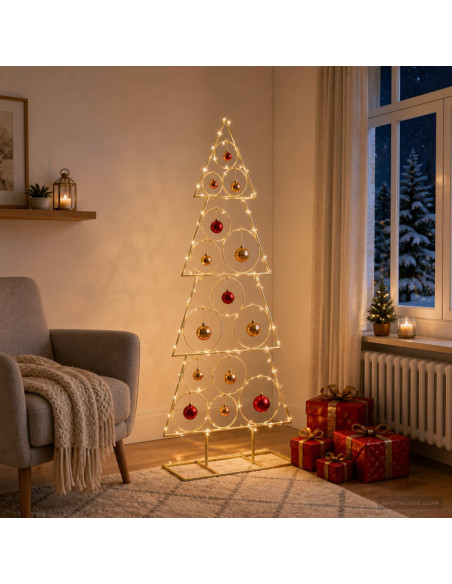 Albero di Natale in metallo con supporto KUOPIO 125 cm Acciaio