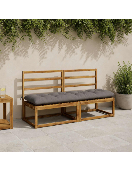 Cuscini per Panchina VIANEN 2 pz 100% Poliestere Grigio