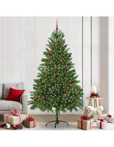 Albero di Natale con 300 LED con supporto Verde 210 cm PE