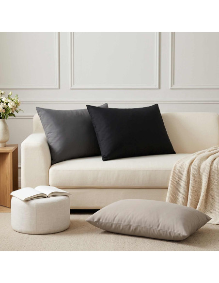 Cuscino con cuscino HEERLEN 2 pz Antracite Poliestere
