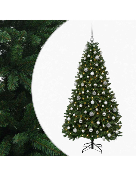 Albero di Natale artificiale verde medio con palline 180 cm