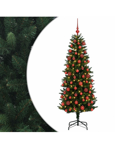 Albero di Natale Artificiale con Palline 240 cm 300 LED