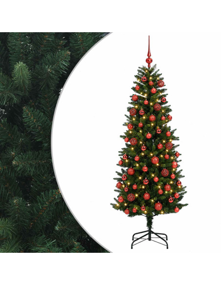 Albero di Natale Artificiale con Palline 240 cm 300 LED