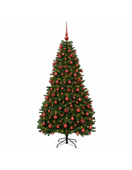 Albero di Natale artificiale verde medio con palline 240 cm