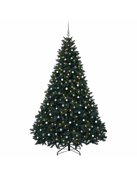 Albero di Natale artificiale verde scuro con palline 300 cm