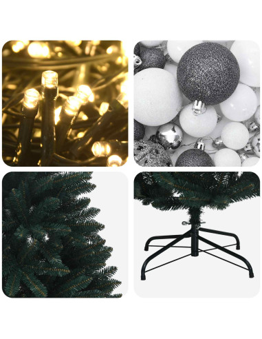 Albero di Natale artificiale verde scuro con palline 300 cm